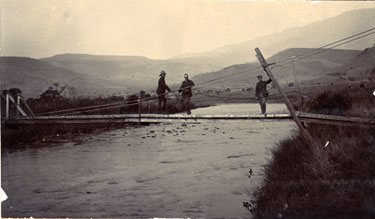 Captains Marden and O'Meara on footbridge over the Elands River