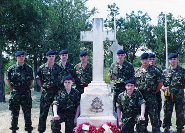 1st battalion The Kings Regiment detachment at the Manchester Regiment Memorial in Elandslaagte Cemetery