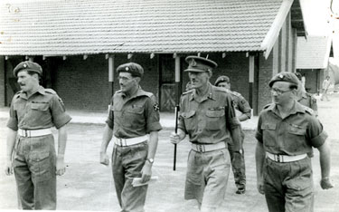 General officer Commanding visit, 2nd left is Lieutenant Colonel Orgill.