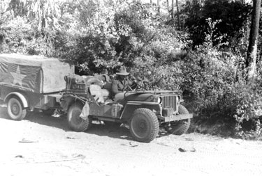 The Commanding Officers jeep and trailer