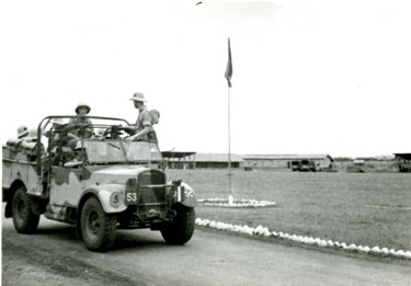Battalion transport entering camp