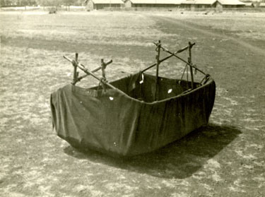 Raft for transporting people and equipment across a river