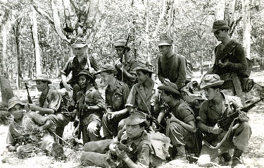 Sarawak Rangers with unknown member of 1st Battalion