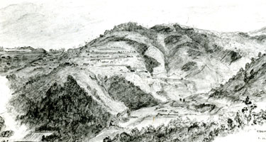 Kohima from original sketch by Captain J W Cook R A
