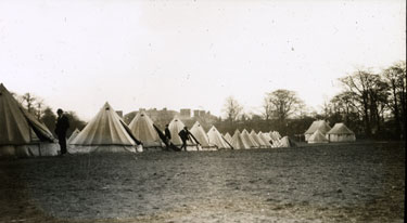 The Camp at Heaton Park. Tents borrowed from Salford Lads’ Club.