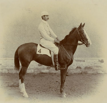 Lieutenant N B de Lacey Forth on horseback