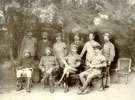 View: MR00123 Lord Kitchener and Boer Leaders with staff officers (note: Kitchener and staff are wearing black armbands for the death of Queen Victoria)