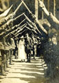 View: MR01262 Wedding of Captain John Barratt and Miss Holderness with men from 9th providing guard of honour.