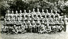 View: MR01378 Group of 1st and 2nd 9th Battalion potential Officers with Major F L Fowden. Chick Clough on left of front row, Hawkins third from right on front row.