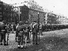 View: MR01474 Manchester Regiment lining up in Piccadilly Gardens before marching down to the Town Hall, Albert Square where the Regiment was being honoured by the City.