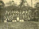 View: MR01479 1st Battalion Band with Major H R C Green and Bandmaster Spooner seated centre.