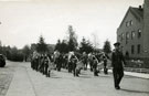 View: MR01484 Band and drums lead by Bandmaster Spooner, leading the Guard off the parade ground to Spandau Gaol.