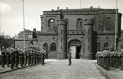 View: MR01485 Changing the Guard outside the main gate of Spandau Gaol.