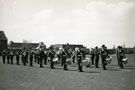 View: MR01486 Band and Drums awaiting inspection by Major Clutterbuck