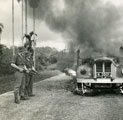 View: MR01585 Two men from 3 Mortar Platoon following up after terrorists burn bus.