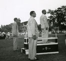 View: MR01657 Lieut Col E F Woolsey DSO at the saluting base.