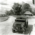 View: MR01748 Outside SPCompany Head Quarters with armoured 'battle wagon' in the foreground.