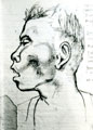 View: MR01750 Head of a dead terrorist drawn by 2nd Lieutenant John Perry