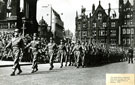 View: MR01804 The 1st Battalion marching through the City of Manchester prior to embarkation to Malaya.