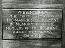 View: MR01806 Bishops Chair dedicated to the men from the Manchester Regiment who died in Malaya