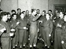 View: MR01961 The Commanding Officer, Lieutenant Colonel D G T Horsford toasts the amalgamation of the Manchester Regiment and the Kings Regiment.