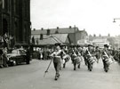 View: MR01985 9th Battalion on their way to Annual Camp, passing Ashton Town Hall.