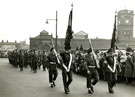 View: MR01993 9th Battalion parading through Ashton Market Square on their way to Annual Camp