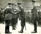 View: MR02045 HM King George V with Officers and men from Manchester Regiment