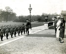 View: MR02051 HM King George V addressing Officers and men from Manchester Regiment with Queen Mary looking on.