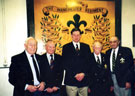 View: MR02099 Members of the Old Comrades Association standing in front of the Battle Honours