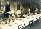 View: MR02110 Officers Mess dining room, table set with Regimental silver