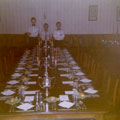 View: MR02118 Officers Mess dining room table laid with Regimental Silver.