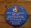 View: MR02183 Blue Plaque dedicated to William Thomas Forshaw VC 1890-1943