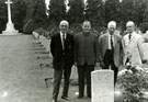 View: MR02235 Group of old comrades at Trescault Cemetery paying their respects to fallen comrades from 7th Battalion.
