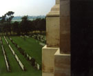 View: MR02276 Etaples Military Cemetery, section looking towards the railway.