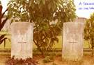 View: MR02298 Kranji Military Cemetery showing the steps leading to the Cross of Sacrifice and the Memorial Star.