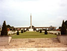 View: MR02299 Kranji Military Cemetery showing the steps leading to the Cross of Sacrifice and the Memorial Star.