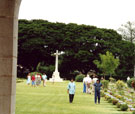 View: MR02326 Kanchanaburi War Cemetery showing the Cross of Sacrifice.