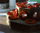 View: MR02346 Wreaths of poppies left for Remembrance at Dunkirk Town Cemetery