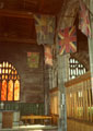 View: MR02377 Interior of the Manchester Regiment Chapel, showing Colours.
