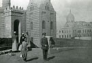 View: MR02814 Officer and civilians at entrance to citadel at Cairo
