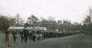 View: MR02821 New recruits in civilian dress on parade with drums at the front in Heaton Park