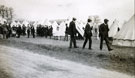 View: MR02827 New recruits in civilian dress near tents in Heaton Park