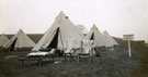 View: MR02892 View of tents at Heaton Park with sign which reads “Officer’s line 2nd City Battalion Manchester Regiment”