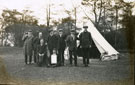 View: MR02906 Group of men from the Pals Battalions outside tent in Heaton Park