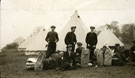 View: MR02933 Group of men from the Pals Battalions outside tents with their kit in Heaton Park