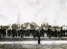 View: MR02937 Rows of new recruits to the Pals Battalions with drums in Heaton Park