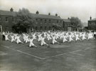 View: MR03083 Physical training in the Depot Square with Canadian recruits, Ladysmith Barracks