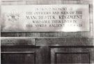 View: MR03739 Manchester Regiment Plaque, St George's